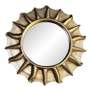Vintage Gilt Starburst Mirror For Sale