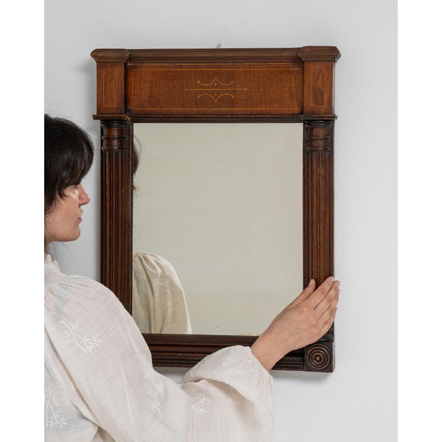 Renaissance 19th Century France Renaissance Brown Wood Mirror For Sale - Image 3 of 8
