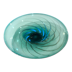 Stunning Extra Large Venini Murano Spiral Art Glass Centerpiece Bowl