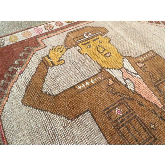 Mid 20th Century Galerie Shabab Collection Mid-20th Century Turkish Anatolian Pictorial Rug For Sale - Image 5 of 9