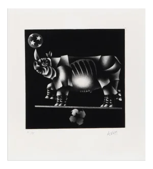 Mario Avati, Rhinoceros, Mezzotint