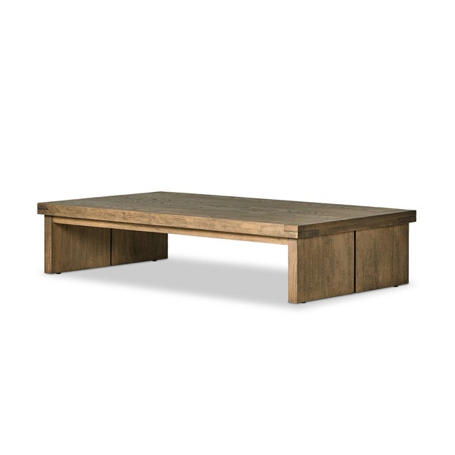 2020s Four Hands Warby Coffee Table - Worn Oak Veneer For Sale - Image 5 of 12