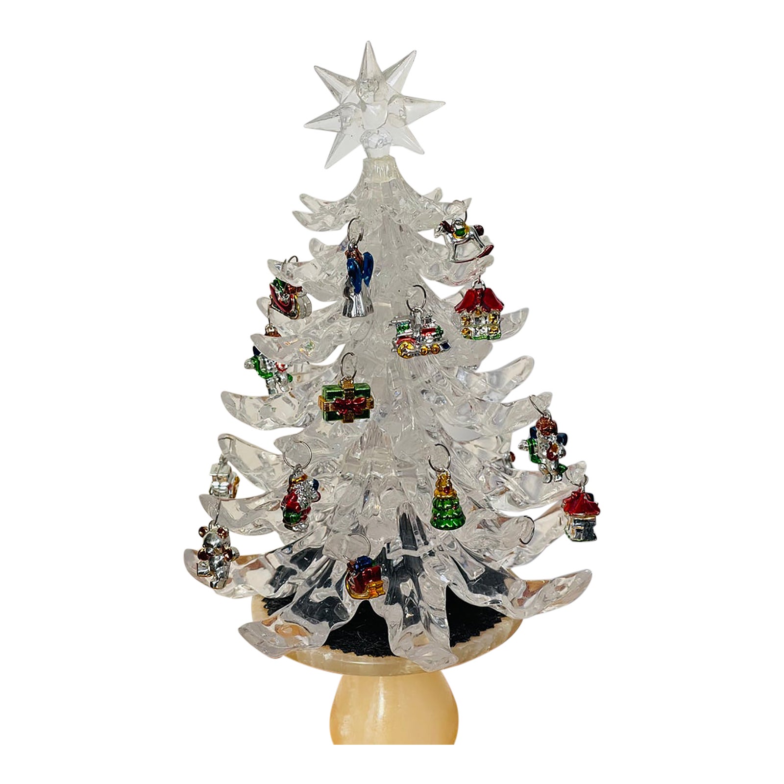 Vintage Mini Christmas Tree With Miniature Ornaments | Chairish