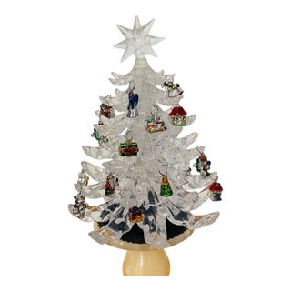 Vintage Mini Christmas Tree With Miniature Ornaments For Sale