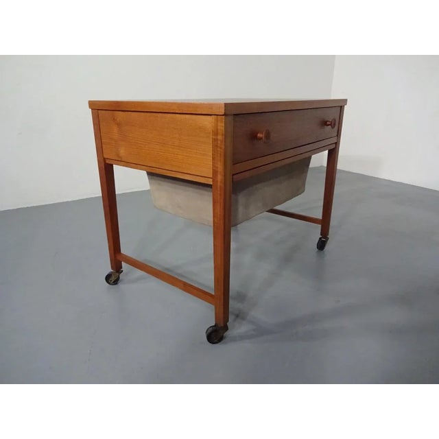 Mid-Century Modern Danish Teak Sewing Cart, 1960s For Sale - Image 3 of 18