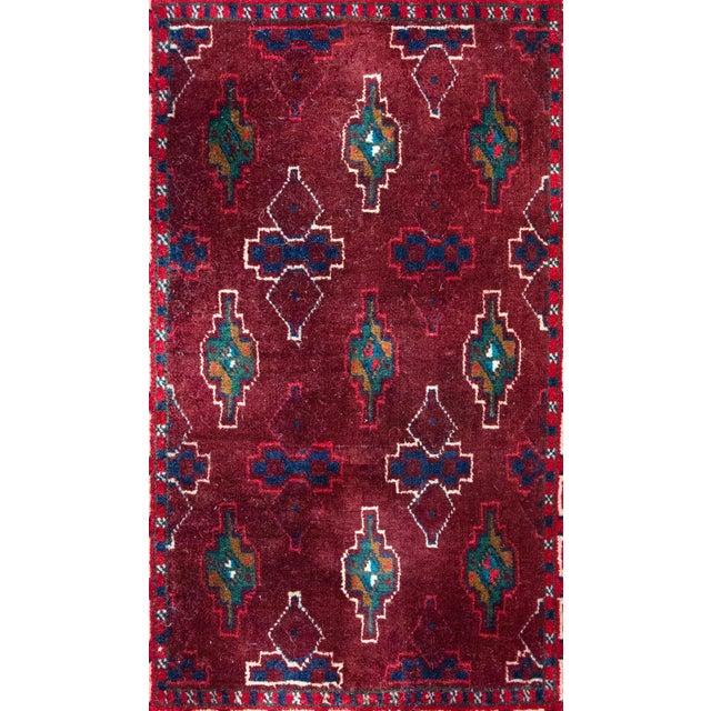 Tribal Vintage Persian Turkmen Rug For Sale - Image 3 of 13