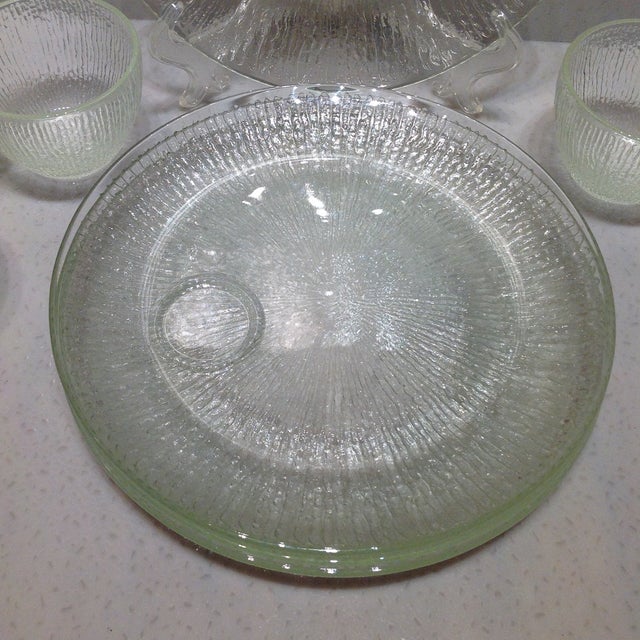 Mid-Century Modern Jeannette Glass Vintage Luncheon Service- Set of 8 For Sale - Image 3 of 7