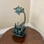 Verdigris Early 21st Century Bronze Artist Made Brutalist Style Flower Sculpture For Sale - Image 8 of 11