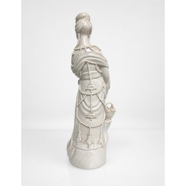 Traditional Antique White Porcelain Guanyin Figure For Sale - Image 3 of 12
