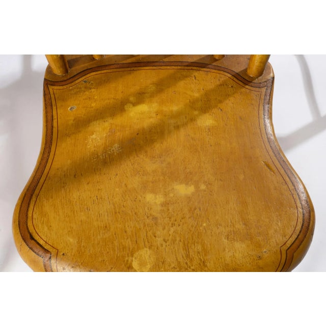Yellow Set of Four 19th Century Painted Plank Seat Arrow Back Windsor Chairs For Sale - Image 8 of 9