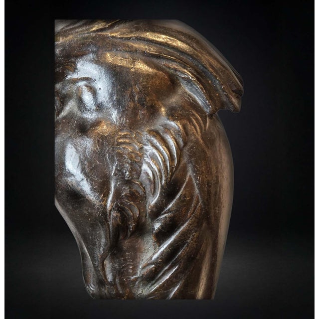 Metal A Bossi, Stylized Bird, 1940s, Patinated Bronze For Sale - Image 7 of 8