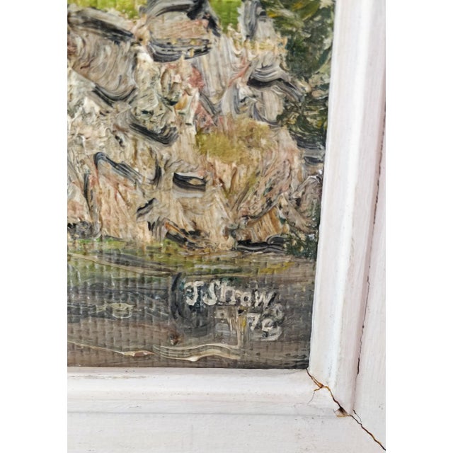 1970s Vintage Derbyshire England Signed Painting by John Straw Tissington Pond For Sale - Image 5 of 11