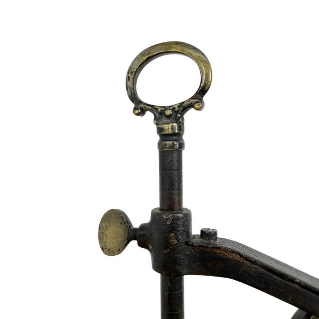 Antique Industrial Lens on Stand French Optical Display with Cast Iron Base, 1890s, in Good conditions. Designed 1890 to 1919