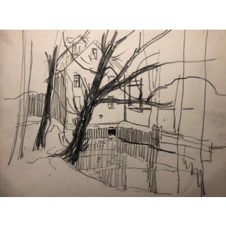 1930s Henry Gasser Landscape Drawing For Sale