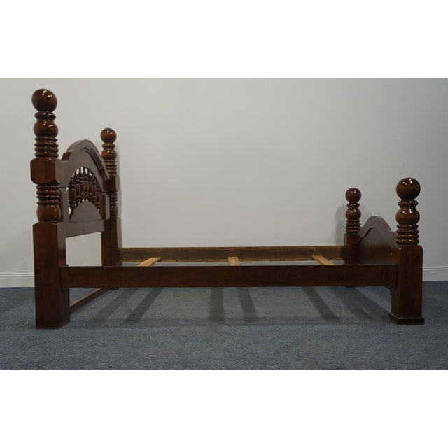 Late 20th Century Elkin Collection Solid Knotty Pine Rustic Americana Queen Size Cannon Ball Bed For Sale - Image 5 of 8