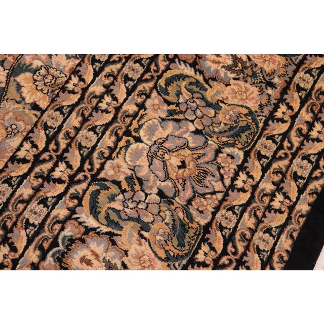 1990s Boho Chic Pak-Persian Black/Gold Wool Rug - 9'10'' X 14'3'' For Sale - Image 5 of 8