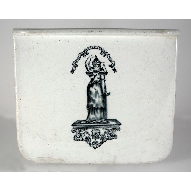 Traditional 1920s Vintage Porcelain Scale Plate For Sale - Image 3 of 3