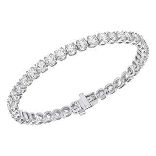 34 Round Diamond 35 Pointer Each Tennis Bracelet in 18 Karat Gold 11.9 Carat 7 " For Sale