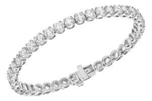 34 Round Diamond 35 Pointer Each Tennis Bracelet in 18 Karat Gold 11.9 Carat 7 "