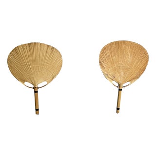Italian Modern Wall Lamp Uchiwa attributed to Ingo Maurer for M-Design, 1970s, Set of 2 For Sale