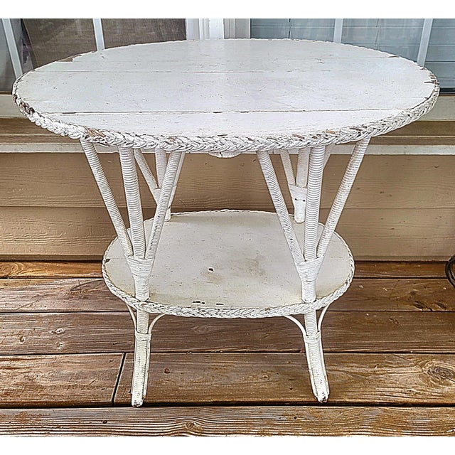19th Century American Antique Wicker Accent Table Chairish