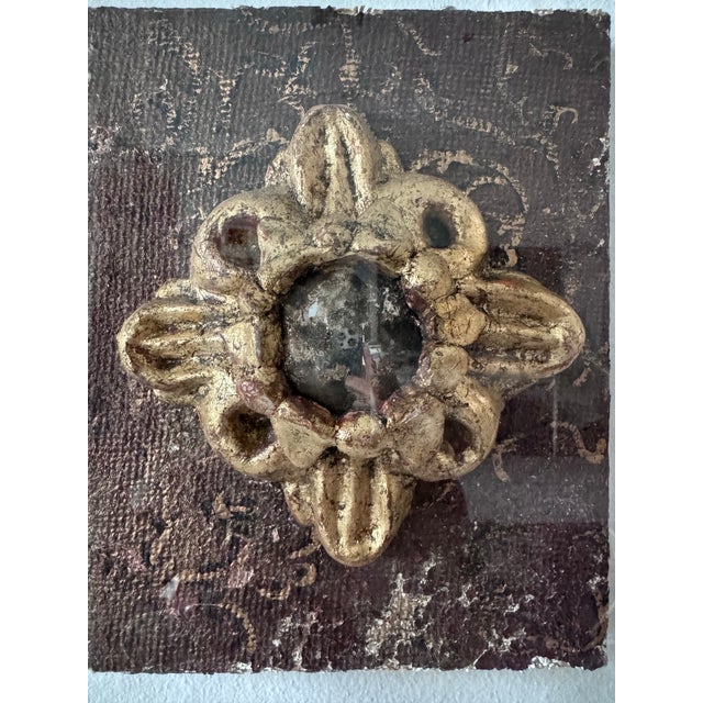 Antiqued Hand-Made Convex Mirror Architectural Fragment in Acrylic Case For Sale In West Palm - Image 6 of 12
