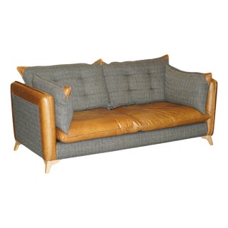 English Brown Leather Sofa For Sale