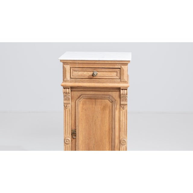 Early 20th Century French Oak Marble-Top Side Table For Sale - Image 14 of 15