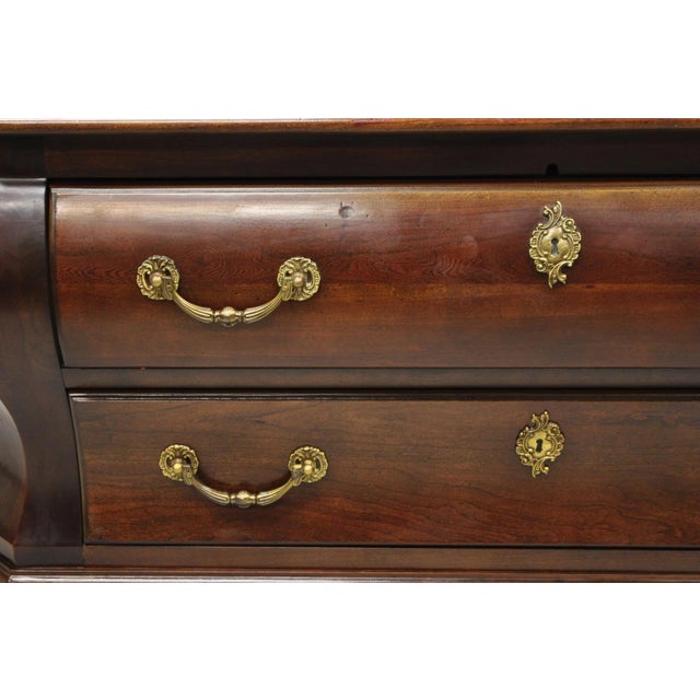 Late 20th Century Furniture Cardella Cherry Wood Bombe Armoire Wardrobe Dresser Tv Cabinet For Sale - Image 13 of 18