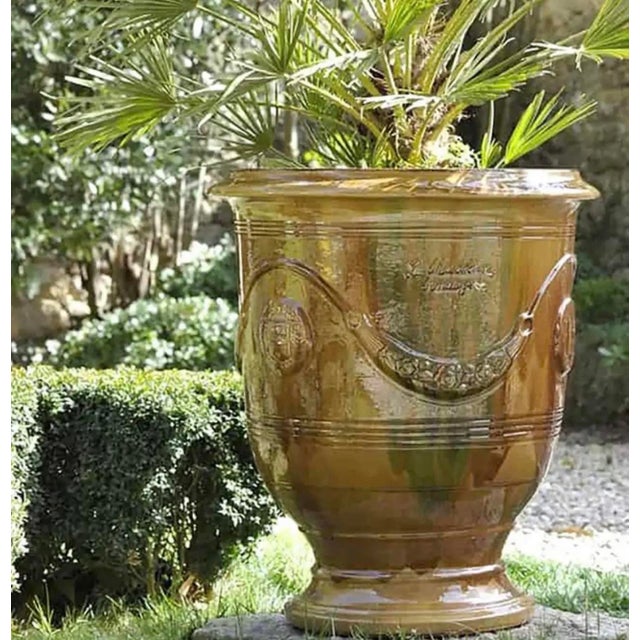 2020s French Anduze Planter in Flame. 15” X 17” by La Madeleine For Sale - Image 5 of 6