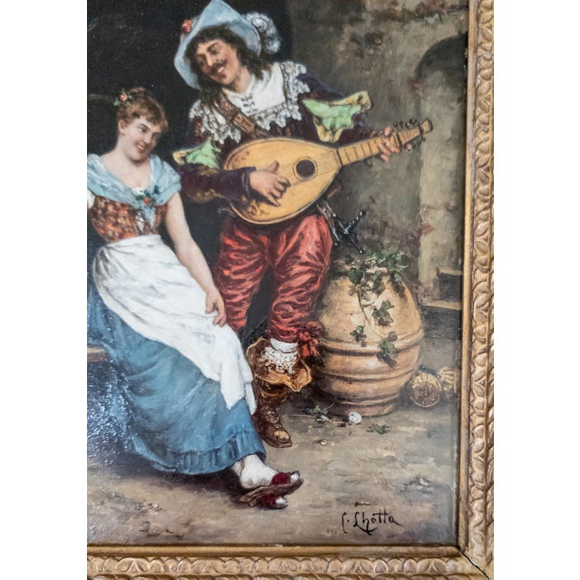 19th Century Continental European Dutch Style Interior Tavern Genre Scene Painting, Signed For Sale - Image 9 of 16