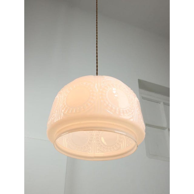Mid-Century Italian Brass and Opaline Pendant Lamp, 1950s For Sale - Image 6 of 13