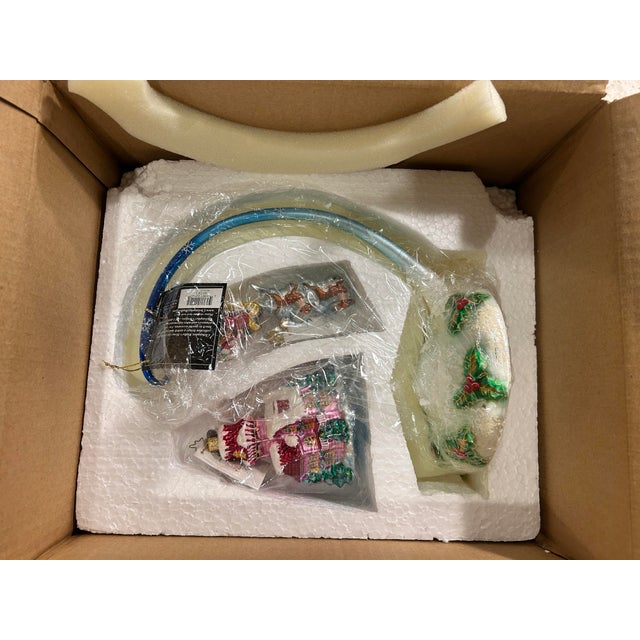 Christopher Radko Christmas Decoration Midnight Magic 3 Piece Set With Stand For Sale - Image 11 of 12