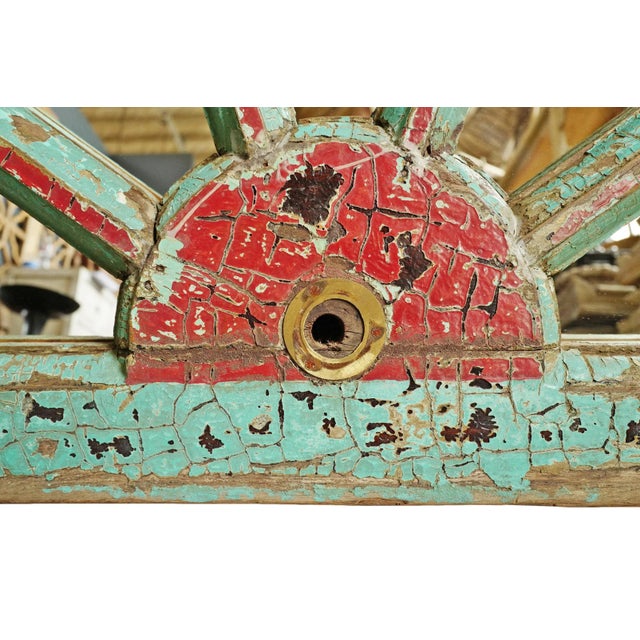 1920s Antique Wood Painted Transom Mirror For Sale - Image 5 of 7