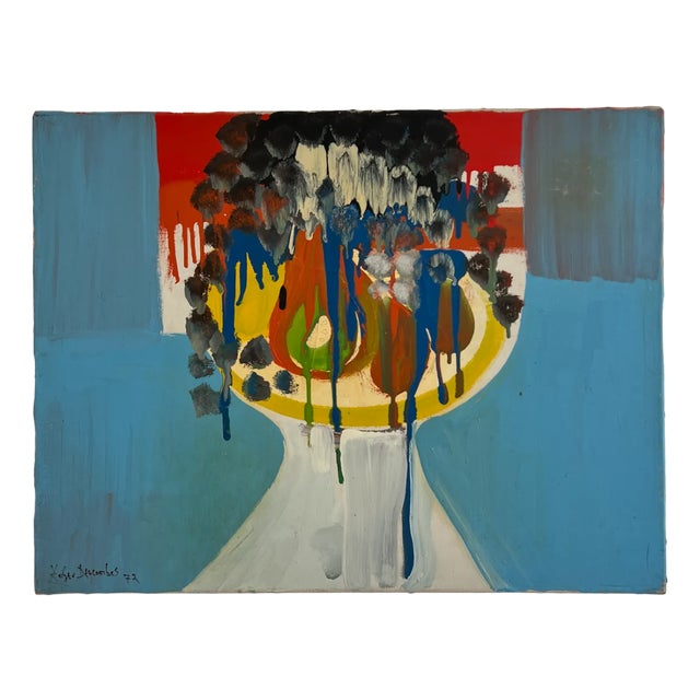 Roger Descombes, Composition, 1972, Oil on Canvas For Sale