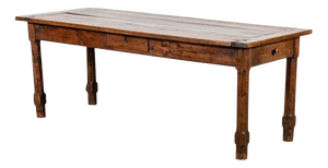 Large Antique French Farmhouse Table in Elm and Fruitwood, 1870