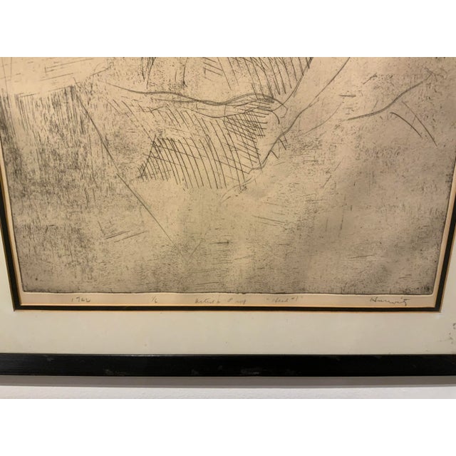 Mid-Century Modern Artist Proof Etching of a Man “Head #1” by Harry Hurwitz For Sale - Image 3 of 4