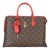 Red Monogram Canvas Flower Tote For Sale