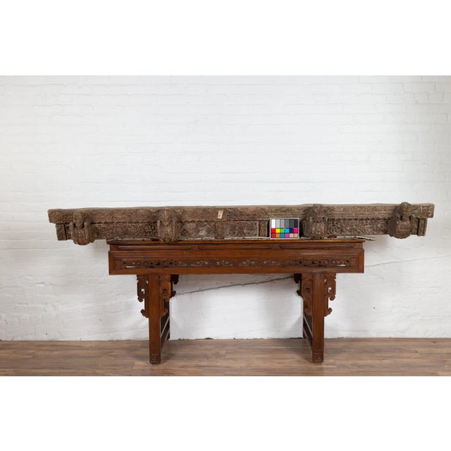 Indian Antique 19th Century Architectural Temple Molding with Carved Animals For Sale - Image 12 of 13