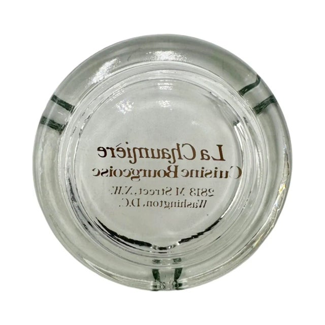 Vintage La Chaumiere Restaurant Washington, DC Ashtray Glass For Sale - Image 11 of 12