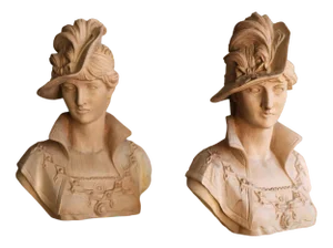 Hand Carved Female Bust in Linden Wood, 1800s