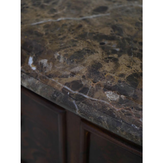 Henredon Marble Top Dresser W. Large Mirror For Sale - Image 13 of 18