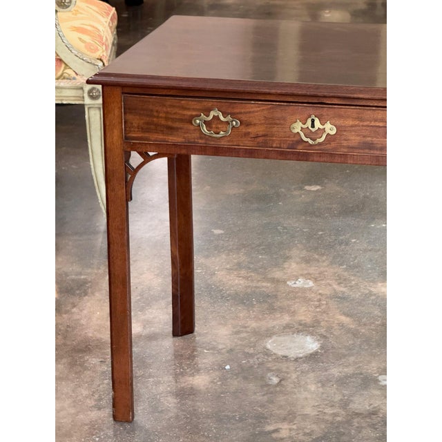 Late 18th Century George III Mahogany Side Table With Pierced Brackets For Sale - Image 4 of 13