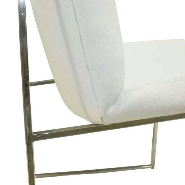 8 Milo Baughman Leather & Chrome Thin Series High Back Chair For Sale In Houston - Image 6 of 8