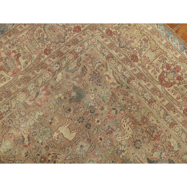 Pictorial Persian Tabriz Rug rug no.9868 For Sale - Image 4 of 13