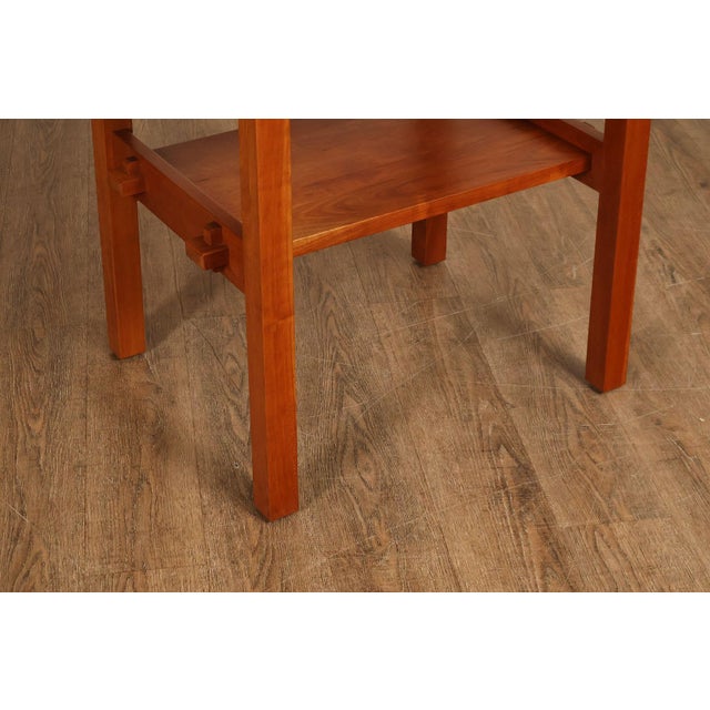 1990s Stickley Mission Collection Pair Of Cherry Tile Top End Tables For Sale - Image 5 of 18