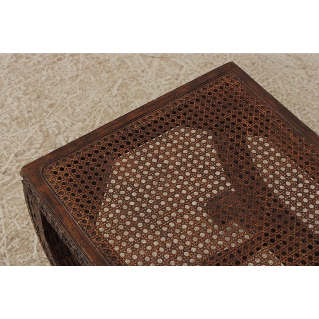 French Louis XIV Double Seat Cane Bench For Sale - Image 11 of 16