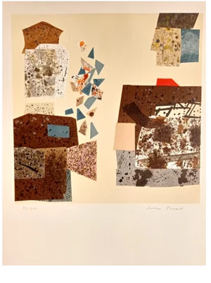 Max Papart, Cutting Abstract Composition, Chromolithograph, 1966