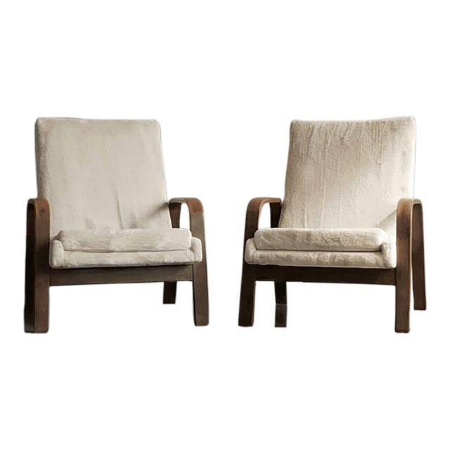 French Oak Armchairs, 1970s For Sale