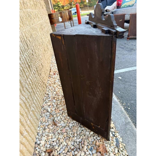 American Antique Georgian Syle Single Door Hanging Corner Cabinet For Sale - Image 3 of 18
